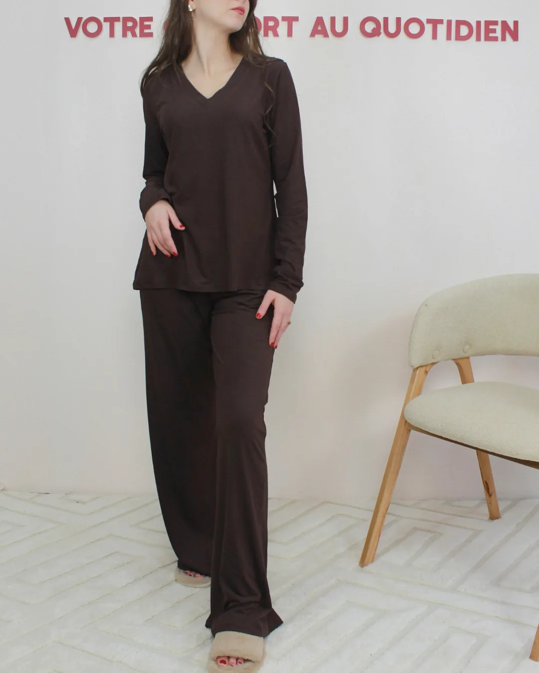 Pyjama détente hiver - Taille: S =36-38 | Couleur: Marron
