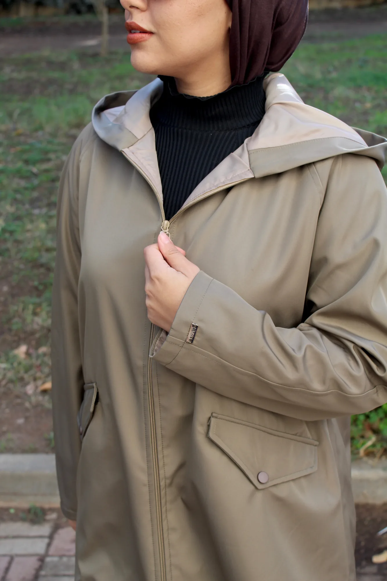 Veste imperméable  - Taille: Taille 2 = 44 - 50 | Couleur: Kaki