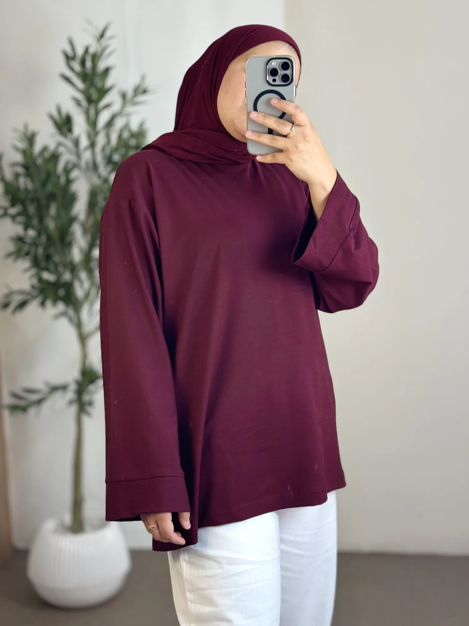 T-Shirt Premium Summer Manches longues - Taille: Taille 1= 36-48/ Longueur 75cm | Couleur: Grenat