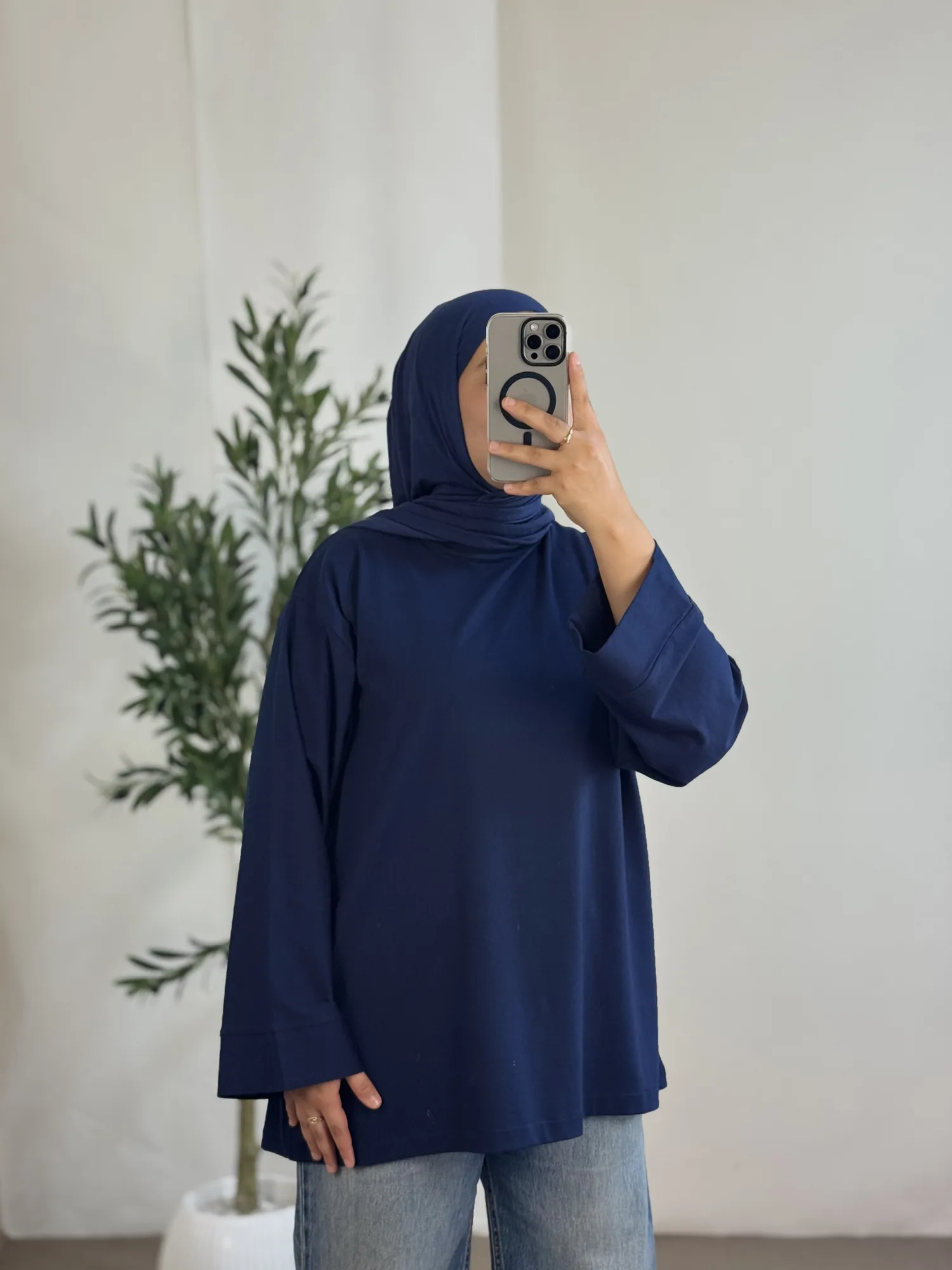 T-Shirt Premium Summer Manches longues - Taille: Taille S : 34-36/ Longueur 68cm | Couleur: Bleu nuit