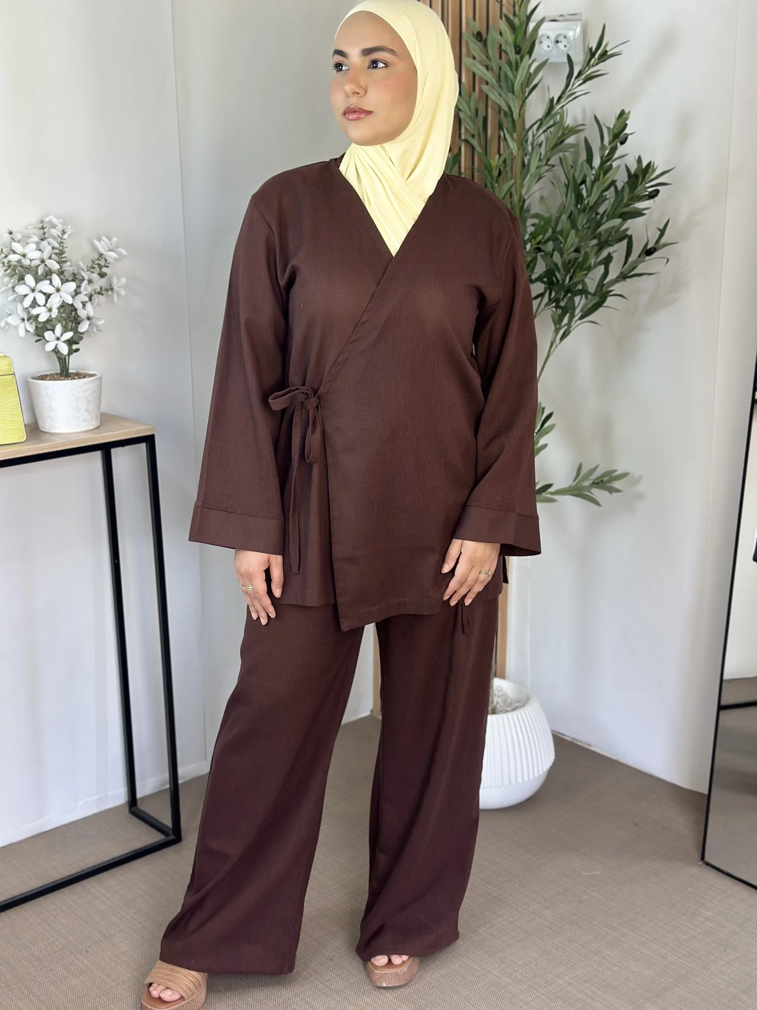 Ensemble cache coeur - Taille: Taille 1 = 36-40 | Couleur: marron