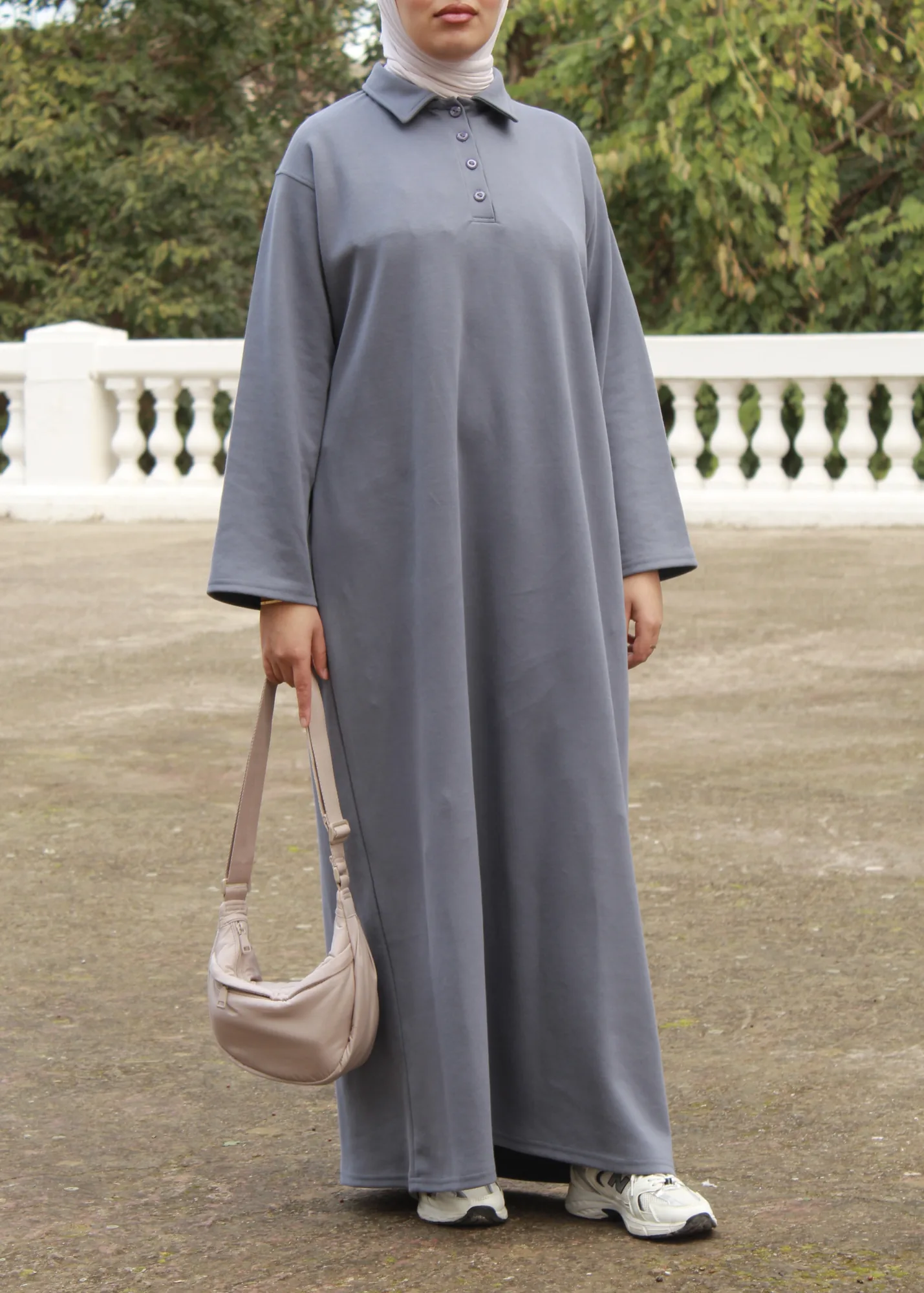 Robe Polo à boutons - Taille: standard = 38- 44 | Couleur: Gris