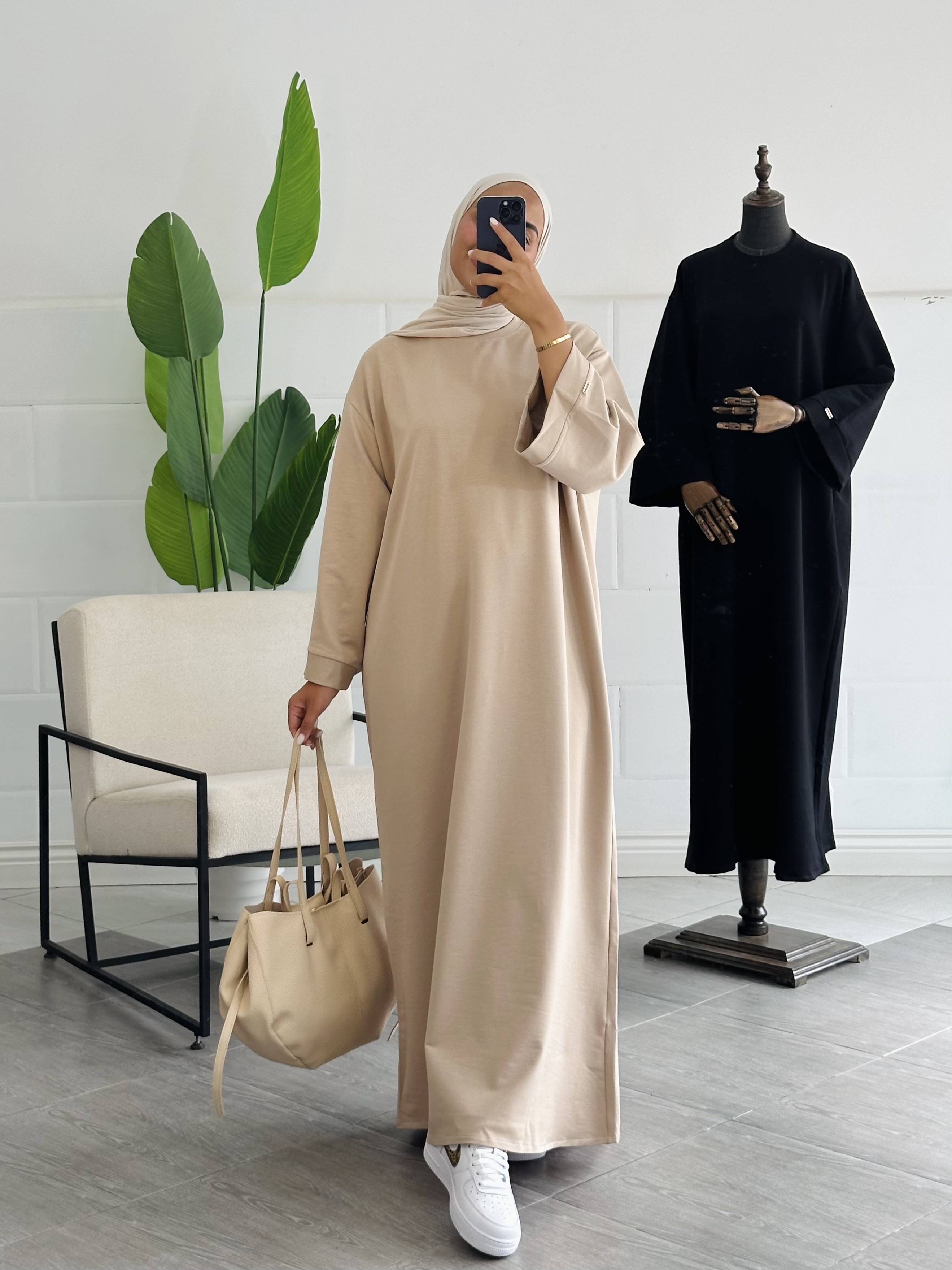Robe T-Shirt  - Taille: Standard = 36 - 48 | Couleur: Beige